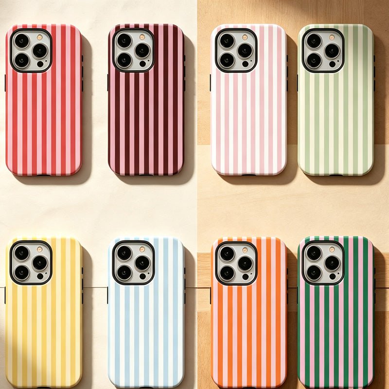 Teuke Home iPhone 17 Series 2-in-1 Candy Stripe Phone Case - Colorful Linear Cover