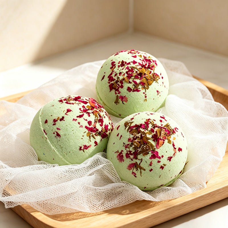 Teuke Home Maria Rose Scent Bath Bomb - Red Botanical Sphere