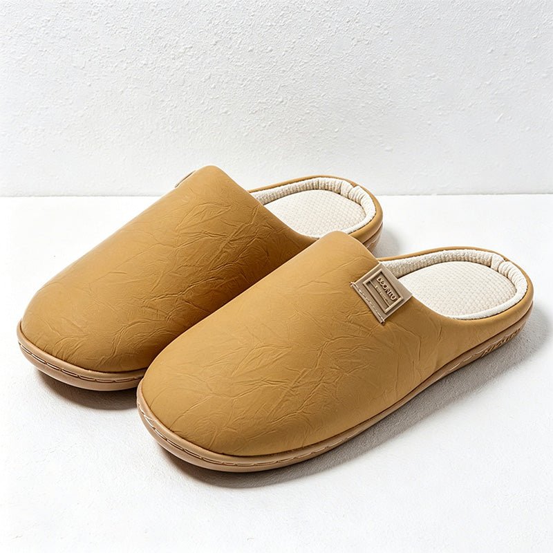 Teuke Home Faux Pu House Slippers - Indoor Comfort Slides