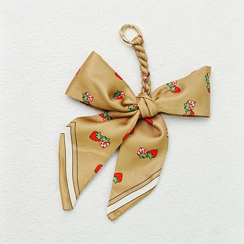 Teuke Home Khaki Series Bow Bag Charm - Soft Bag Accent