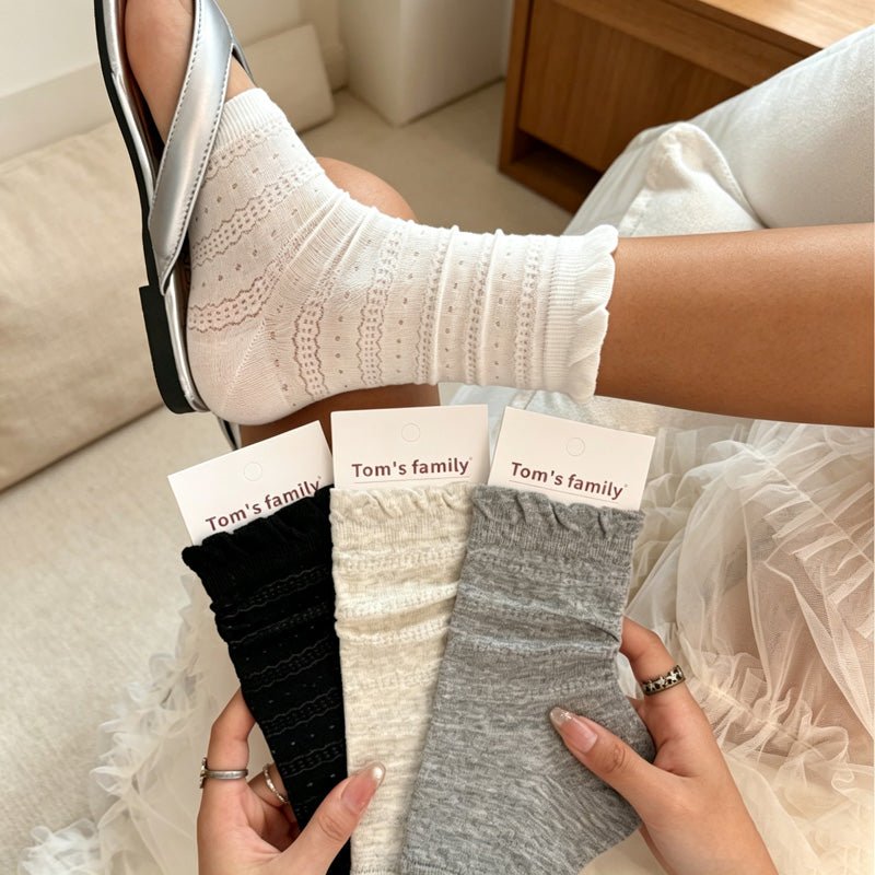 Teuke Home Ribbed Neutral Textured Hosiery - Easy Storage Accent
