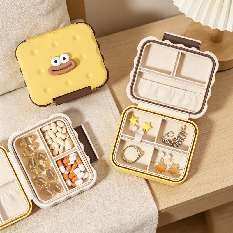 Teuke Home Cute Cookie Shape Pill Box - Cozy Corner Accent