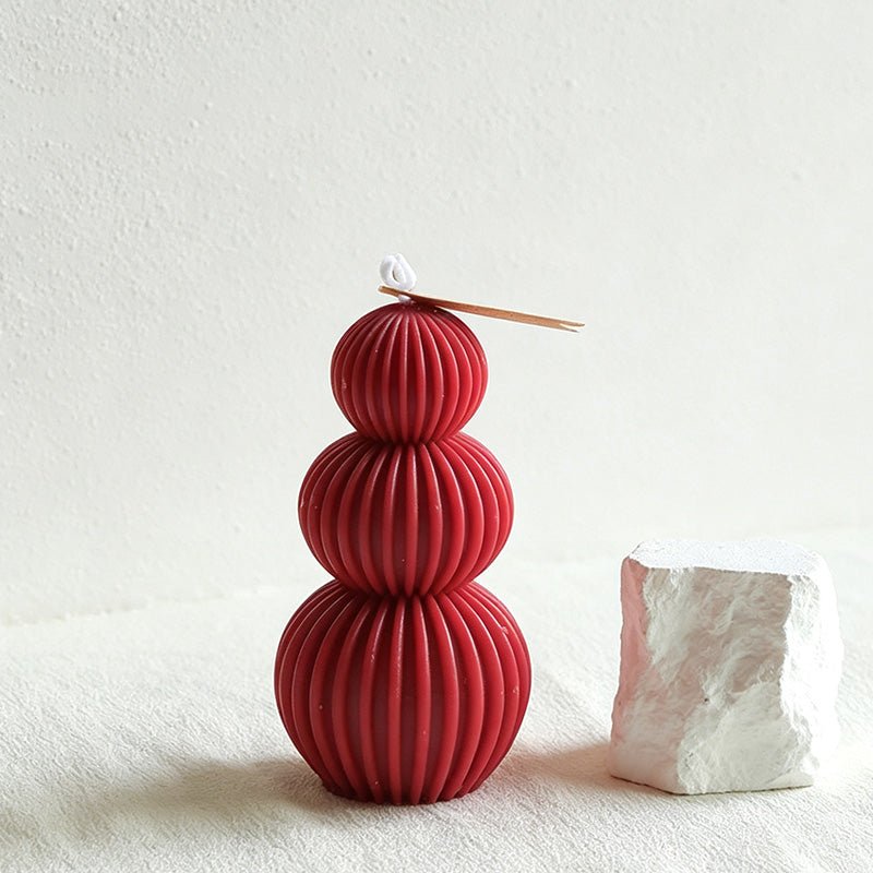 Teuke Home Round Stacked Form Candle - Gentle Display Piece