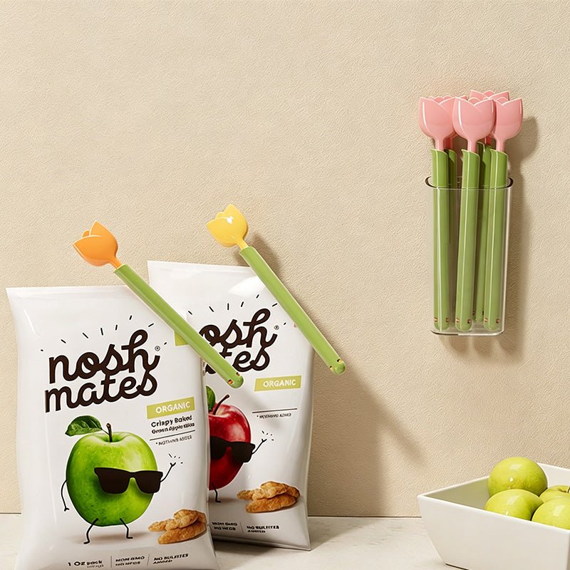 Teuke Home Tulip Sealing Clip Food Plastic Bag Set- Cozy Corner Accent