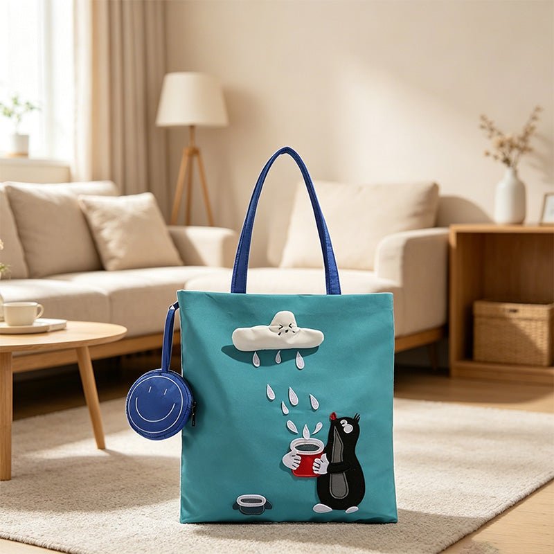 Teuke Home Rain Cloud Cat Tote Bag - Daily Carry Accent