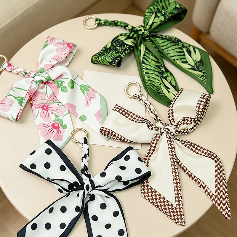 Teuke Home Patterned Bow Bag Charm - Giftable Bag Accent