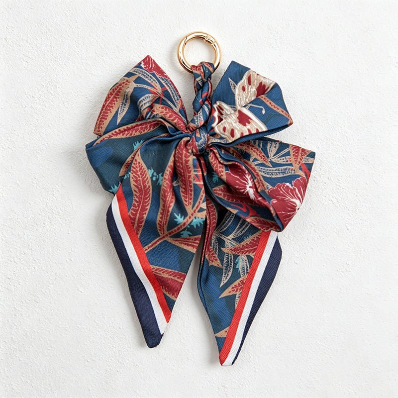 Teuke Home 5.51'' Red Series Pattern Bow Bag Charm - Handle Accent