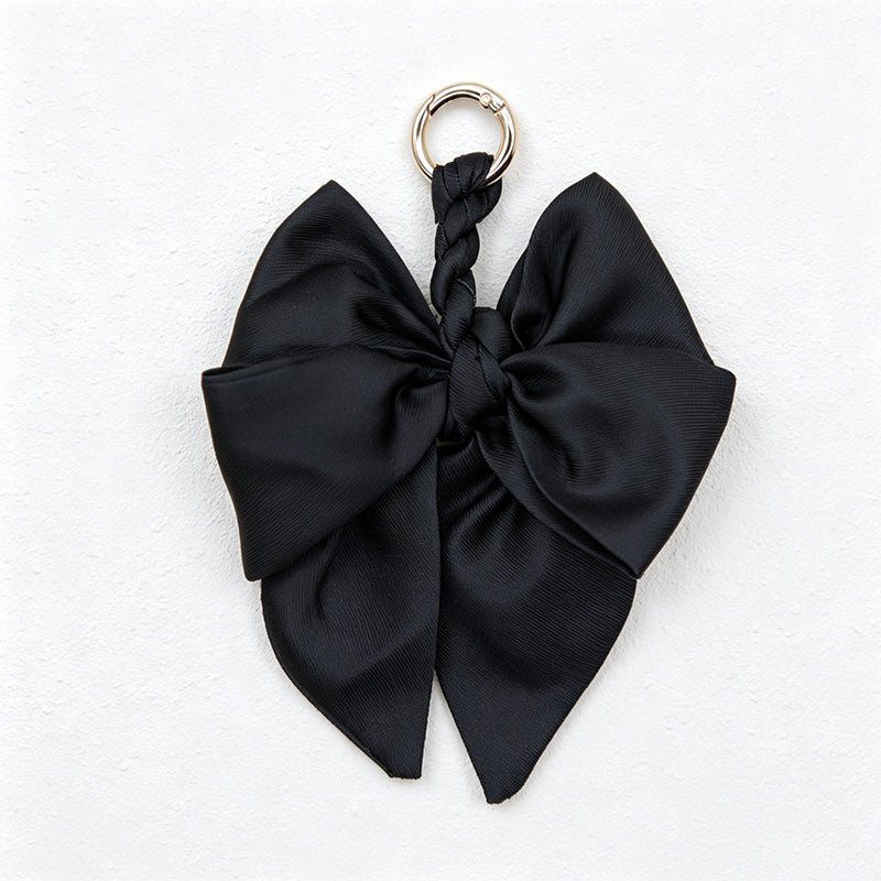 Teuke Home 5.51'' Black Series Pattern Bow Bag Charm - Handle Accent