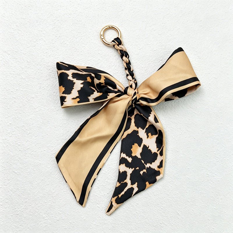 Teuke Home Khaki Series Bow Bag Charm - Soft Bag Accent