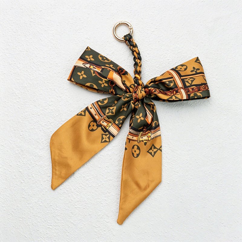 Teuke Home Khaki Series Bow Bag Charm - Soft Bag Accent