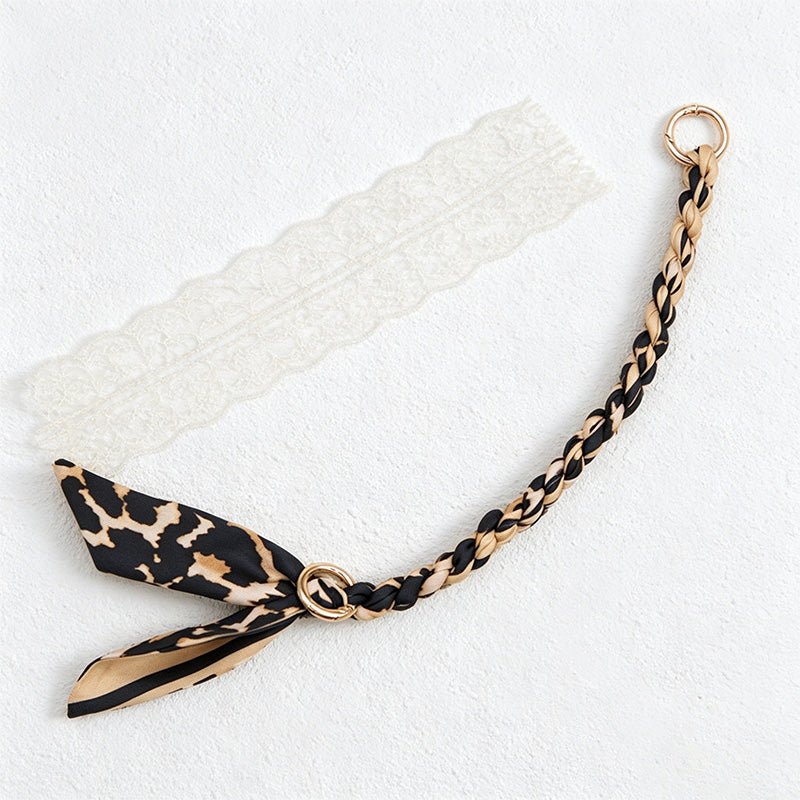 Teuke Home 10.24'' Khaki Series Short Leaf Ribbon Bag Strap - Mini Accent