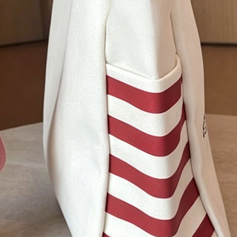 Teuke Home Striped Canvas Tote Bag - Everyday Shopping Accent