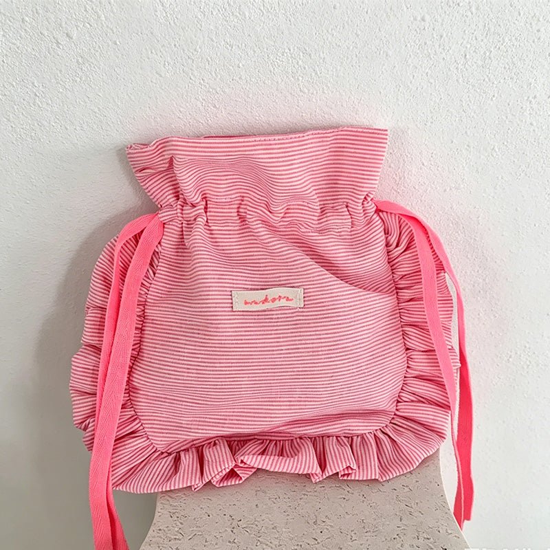 Teuke Home Frill Edge Drawstring Backpack - Soft Room Accent