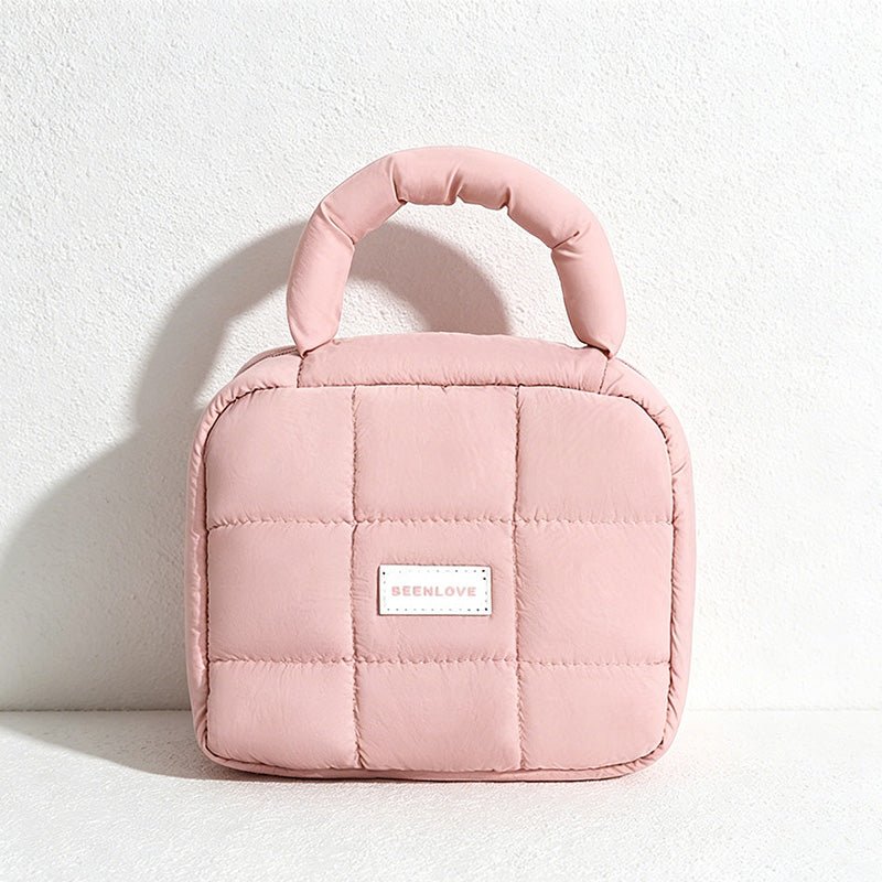 Teuke Home Puffy Handle Cosmetic Bag - Tabletop Beauty Accent