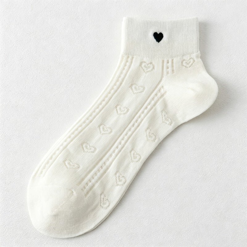 Teuke Home Heart Motif Patterned Socks - Soft Home Detail (MK2COW6W8FHO05)