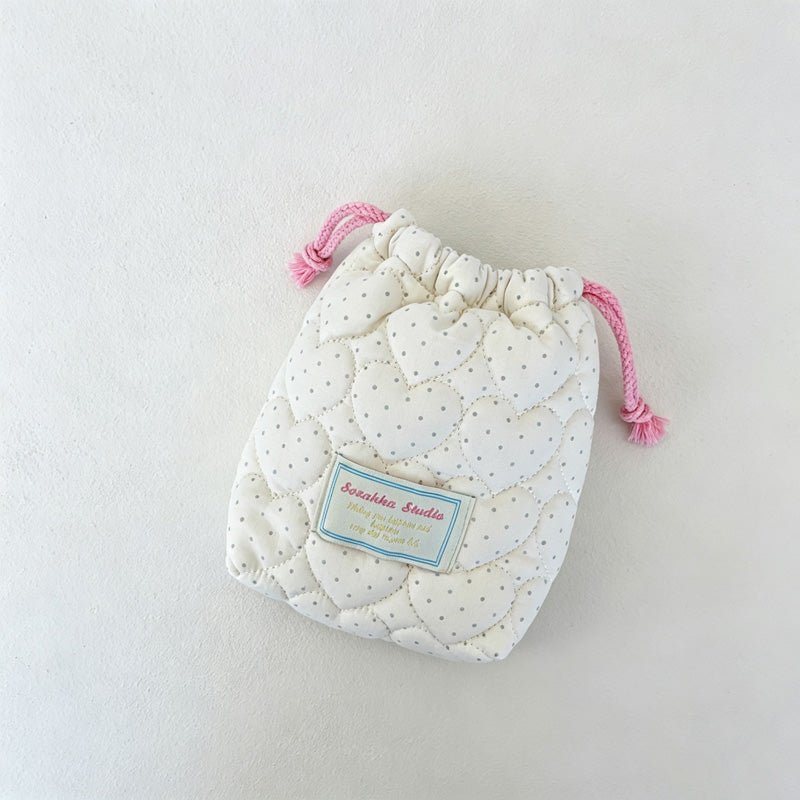 Teuke Home Quilted Drawstring Pouch Organizer Bag - Easy Storage Accent