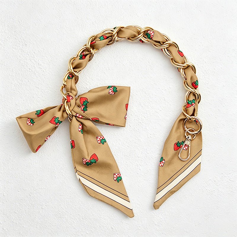 Teuke Home 16.54'' Khaki Series Pattern Bow Chain Bag Strap - Everyday Accent