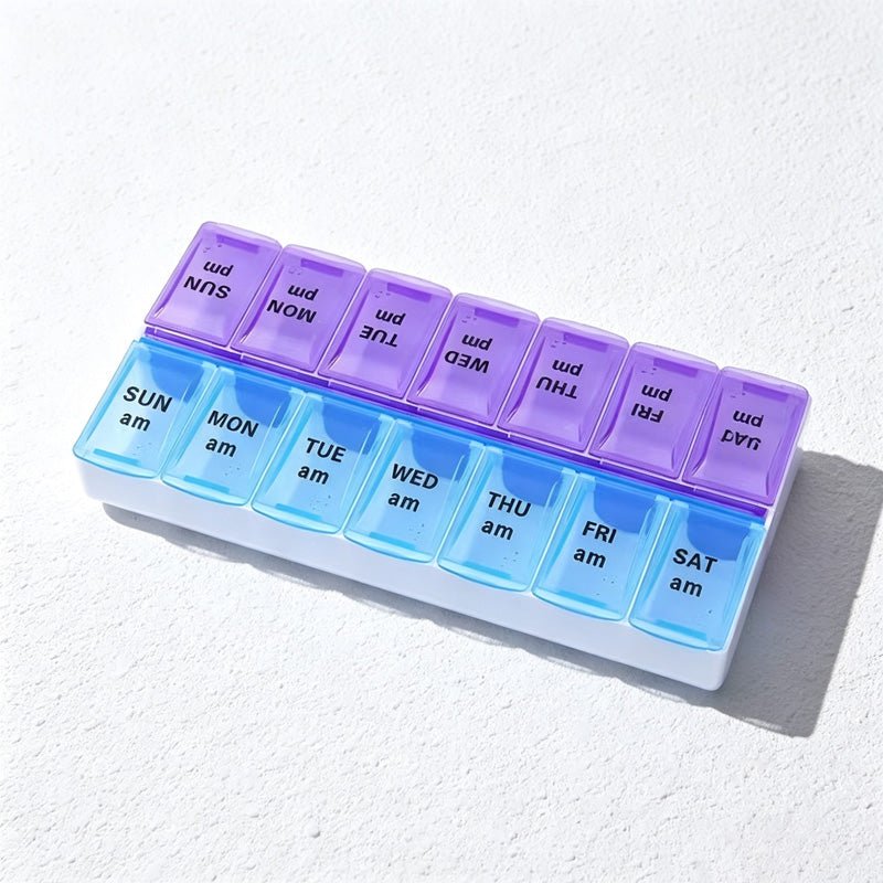 Teuke Home 14 Compartments Weekly Pill Box - Everyday Use Accent