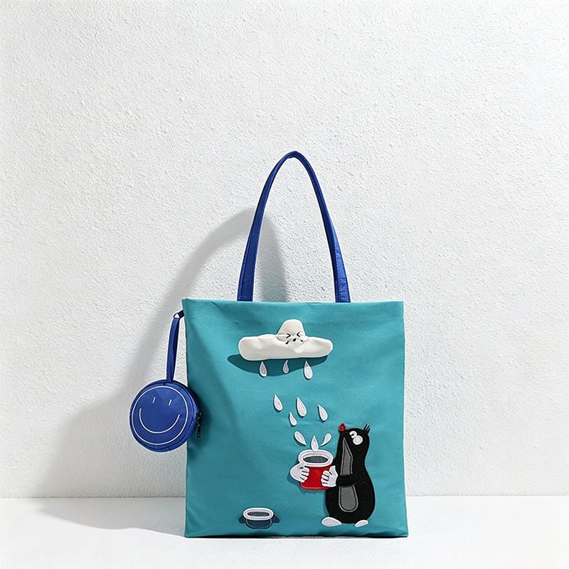 Teuke Home Rain Cloud Cat Tote Bag - Daily Carry Accent