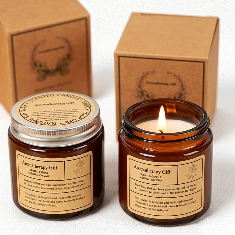 Teuke Home Lime Rosemary & Citrus Scent Amber Glass Candle - Soft Home Detail