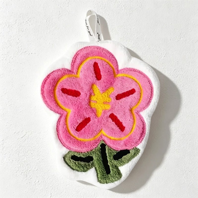 Teuke Home Hanging Flower Shape Hanging Towel - Everyday Use Accent