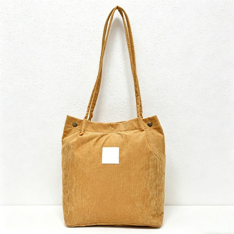 Teuke Home Corduroy Shoulder Tote Bag - Daily Carry Accent