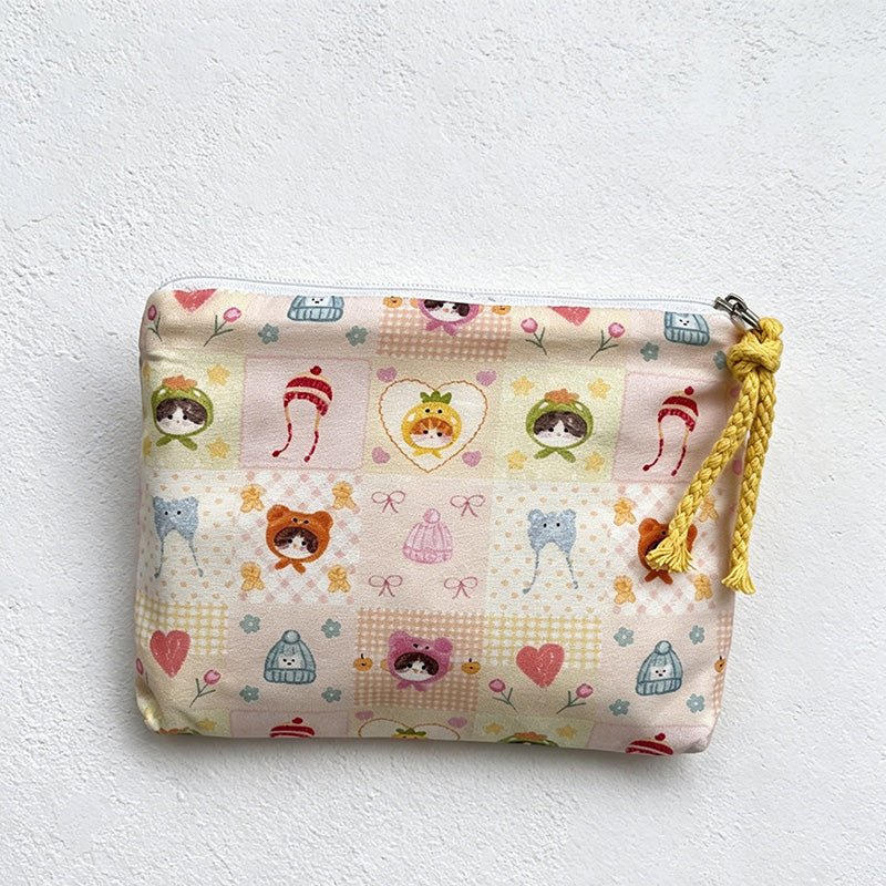 Teuke Home Cartoon Animal Print Coin Pouch - Small Storage Accent
