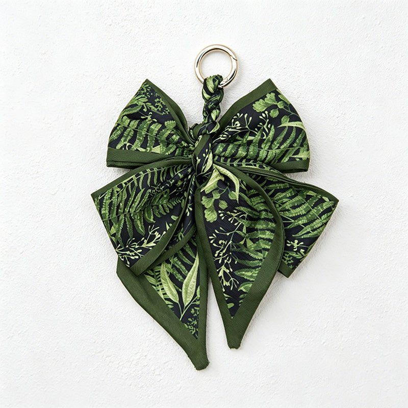 Teuke Home 5.51'' Green Series Pattern Bow Bag Charm - Handle Accent