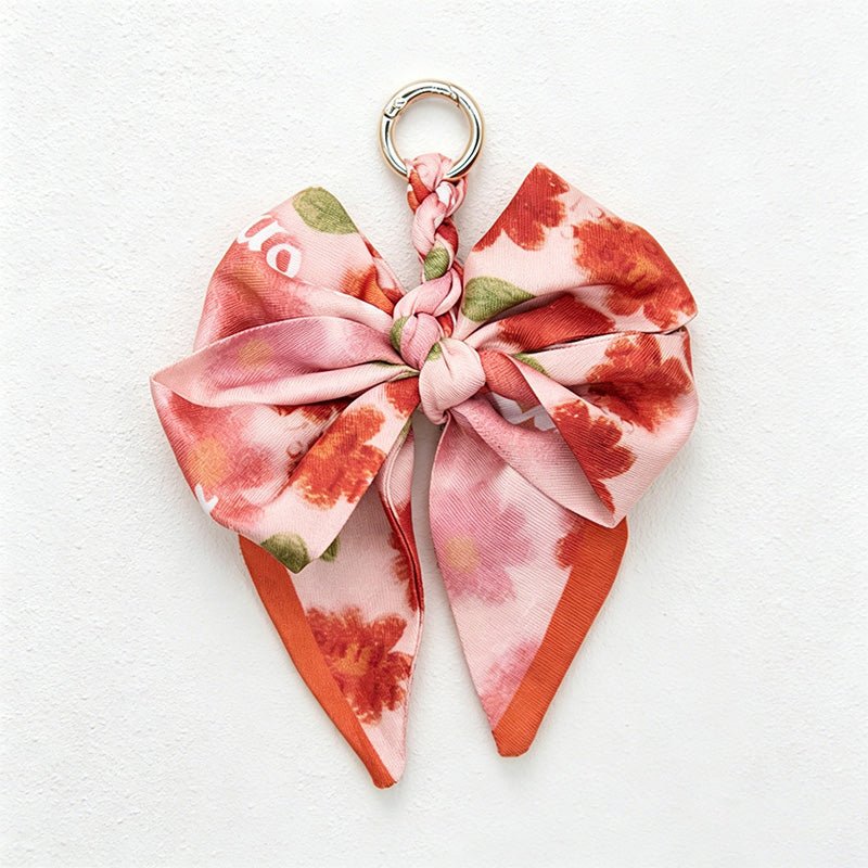 Teuke Home 5.51'' Red Series Pattern Bow Bag Charm - Handle Accent