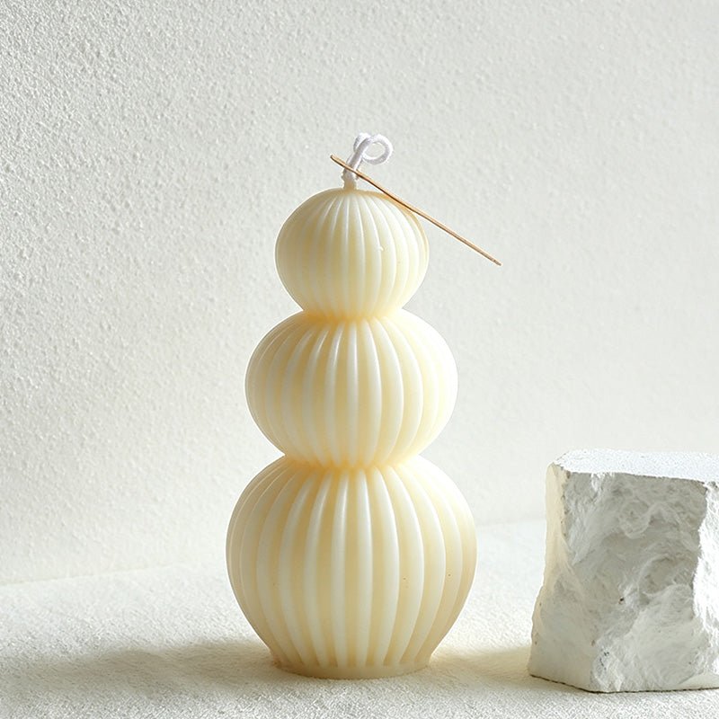 Teuke Home Round Stacked Form Candle - Gentle Display Piece
