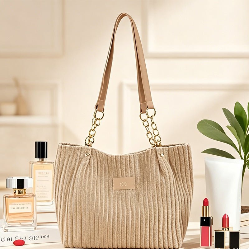 Teuke Home Pleated Shoulder Tote Bag - Vanity Carry Accent