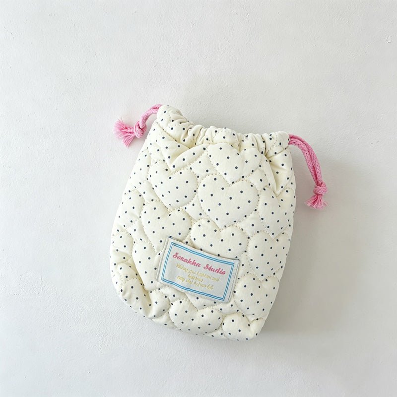 Teuke Home Quilted Drawstring Pouch Organizer Bag - Easy Storage Accent