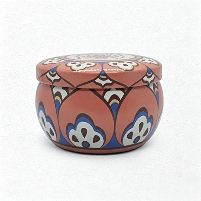 Teuke Home Pattern Mini Tin Scented Candle - Easy Storage Accent