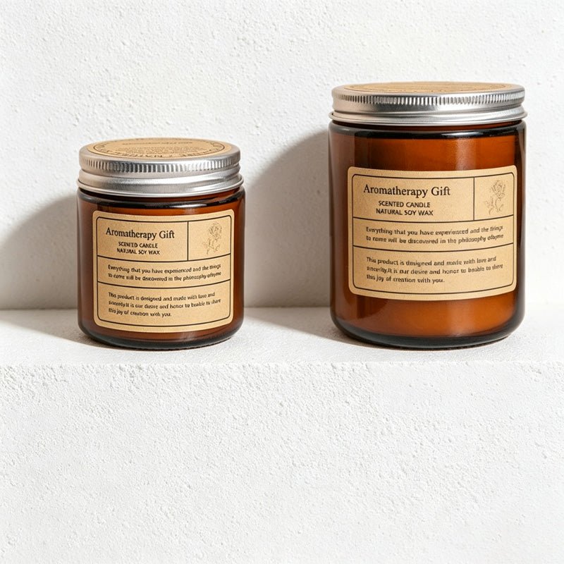 Teuke Home Black Vanilla Scent Amber Glass Candle - Soft Home Detail