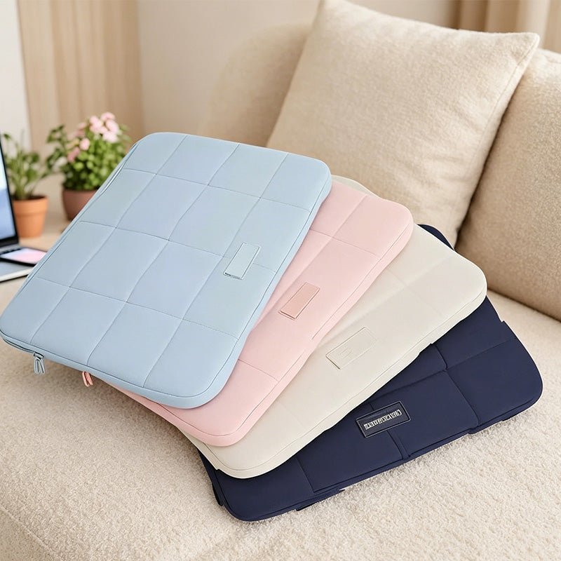 Teuke Home Quilted Laptop Sleeve Pouch - Desk Storage Accent