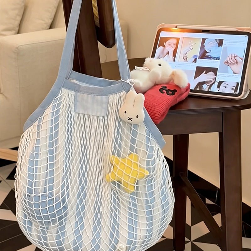 Teuke Home Plaid Flower Shoulder Tote Bag - Soft Carry Accent