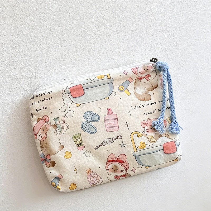 Teuke Home Quilted Print Coin Pouch - Small Storage Accent