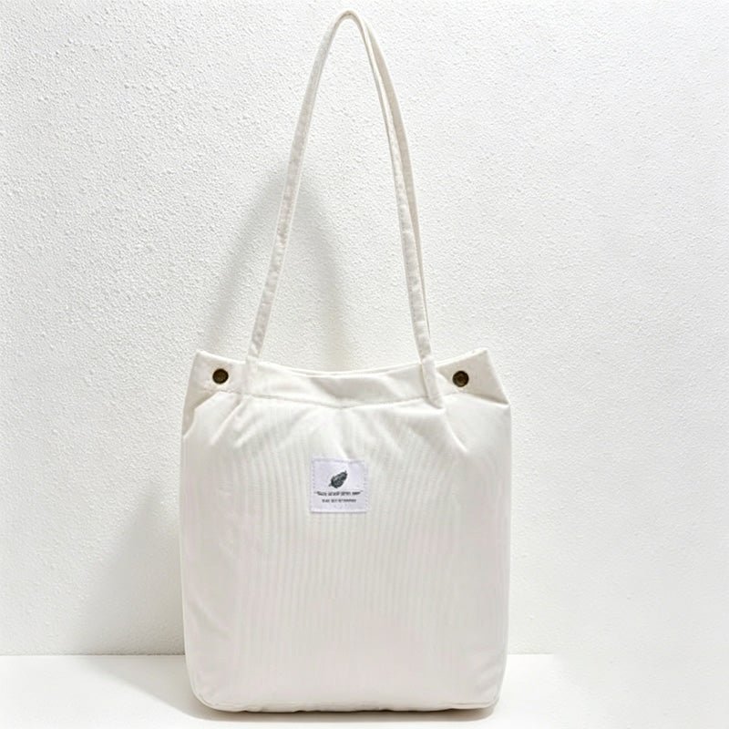 Teuke Home Corduroy Shoulder Tote Bag - Daily Carry Accent