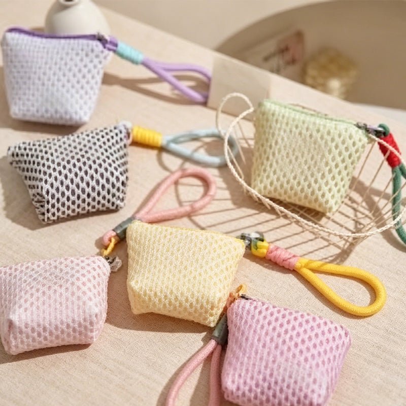 Teuke Home Knit Look Mini Pouch - Loop Handle Storage Accent