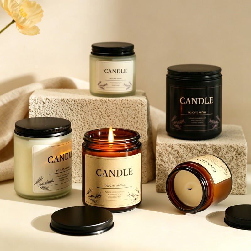 Teuke Home Rose Sandalwood Scent Glass Jar Candle - Small Space Helper