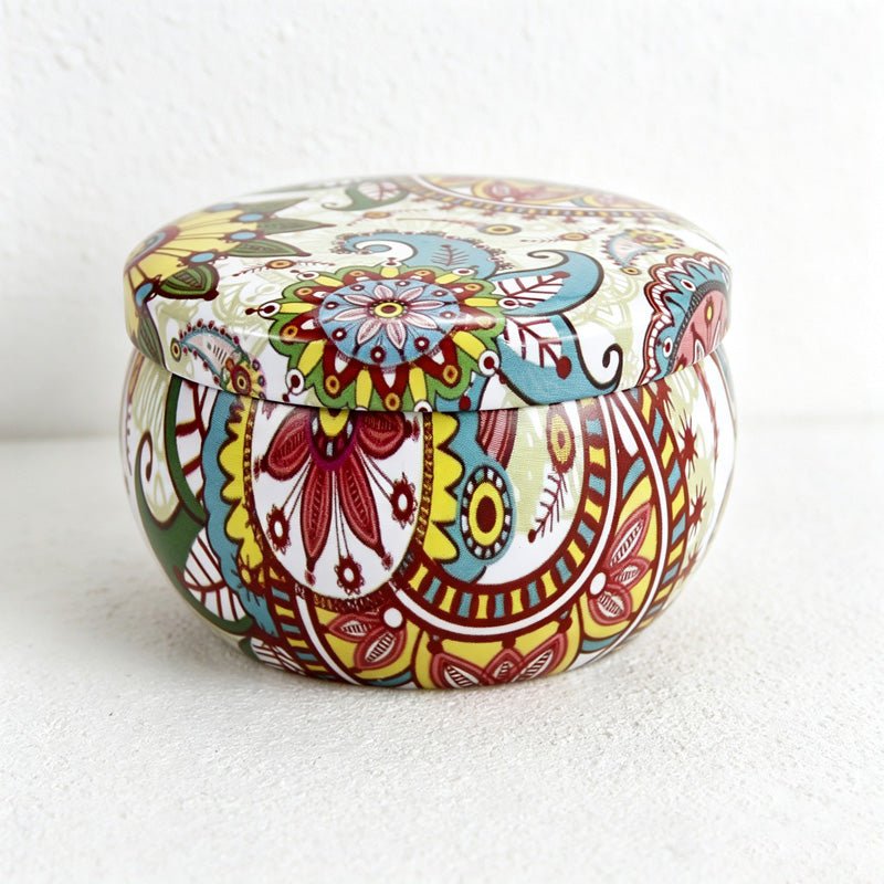 Teuke Home Textured Marbled Glass Candle - Easy Storage Accent