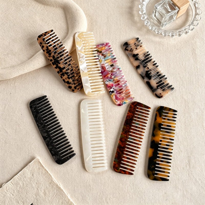 Teuke Home Shell Shape Tortoiseshell Pocket Comb - Easy Storage Accent