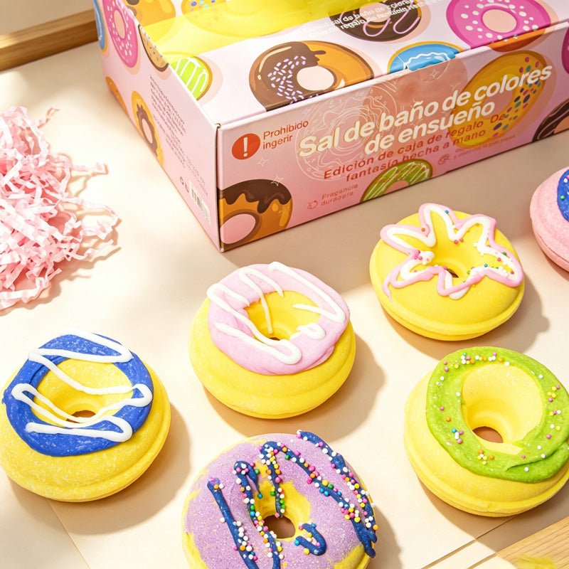 Teuke Home Donut Bath Bomb - Assorted Color Fizzing Ring