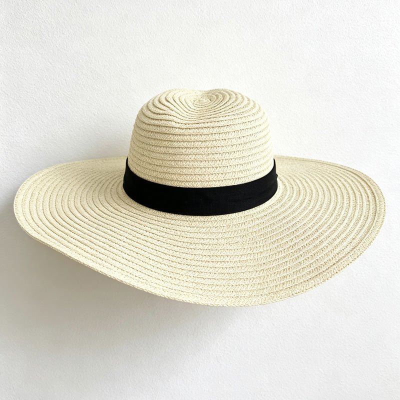 Teuke Home Oversized Woven Look Sun Hat - Wide Brim Accent
