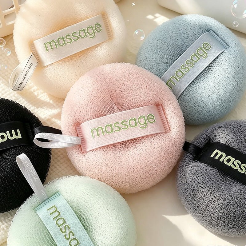 Teuke Home Massage Bath Sponge - Rounded Daily Strap Scrubber