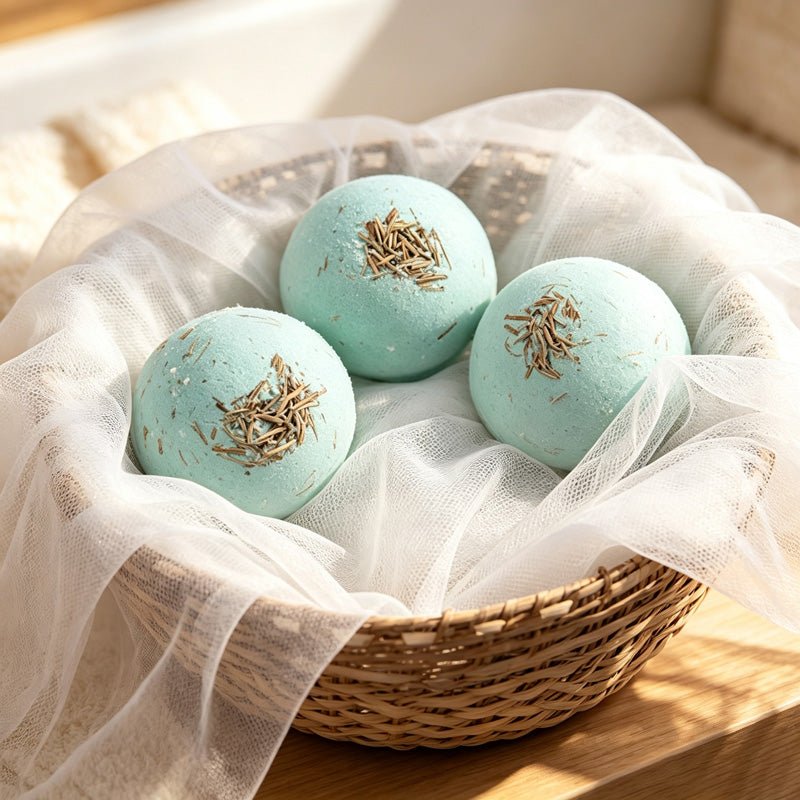 Teuke Home Green Tea Bath Bomb - Botanical Speckled Sphere