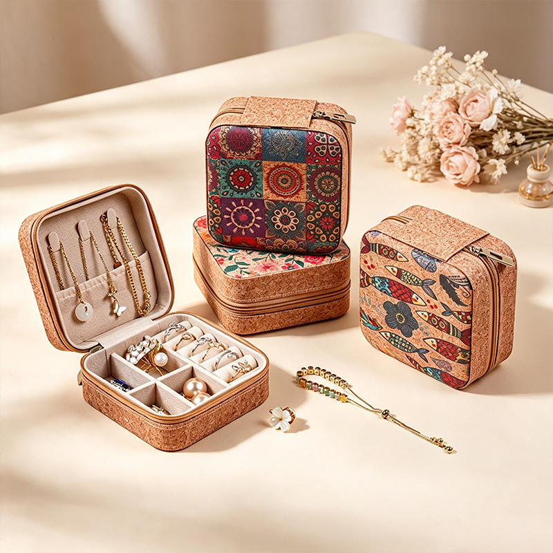 Teuke Home Patterned Stackable Travel Jewelry Case - Thoughtful Travel Companion