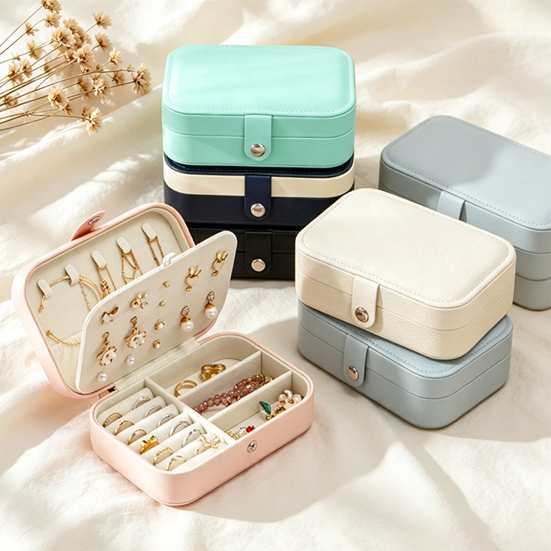 Teuke Home Double Layer Pastel Jewelry Case - Organized Living Detail