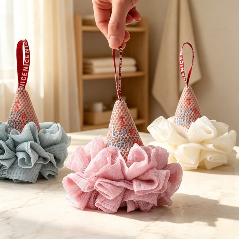 Teuke Home Ice Cream Bath Sponge Ball - Cute Shower Accessory