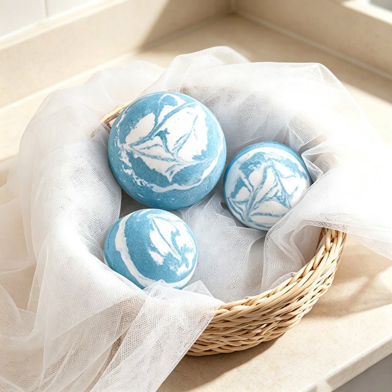 Teuke Home Blue Ocean Bath Bomb - Swirled Color Sphere